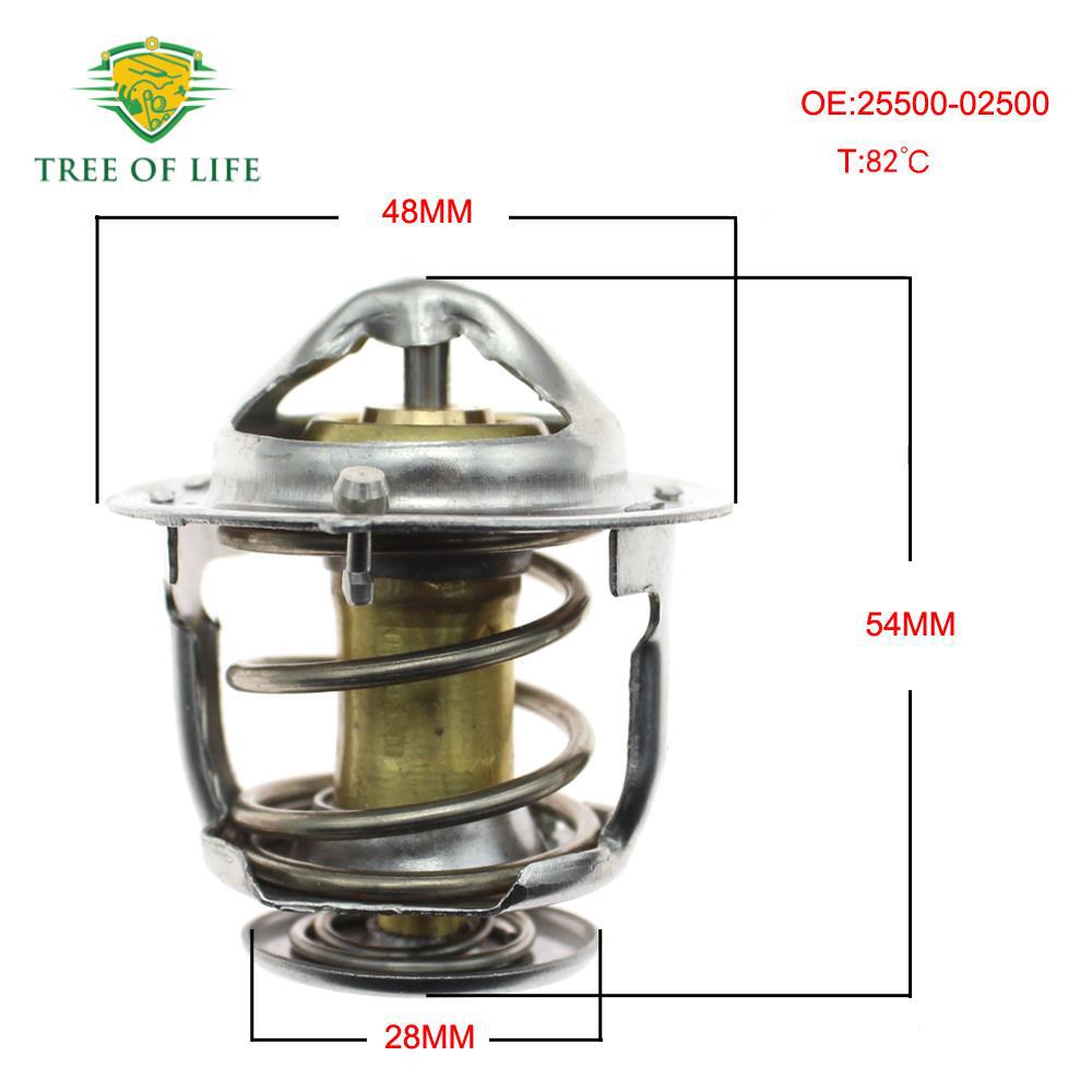 25500 - 02500 para el termostato de refrigerante del motor Hyundai Yasun Acceptable 82 °C image 2