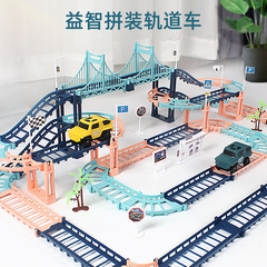 Children's Electric Track Car Toy Small Train Horse Car Challenge Big Adventure Roller Coaster Gift Wholesale Street Stall