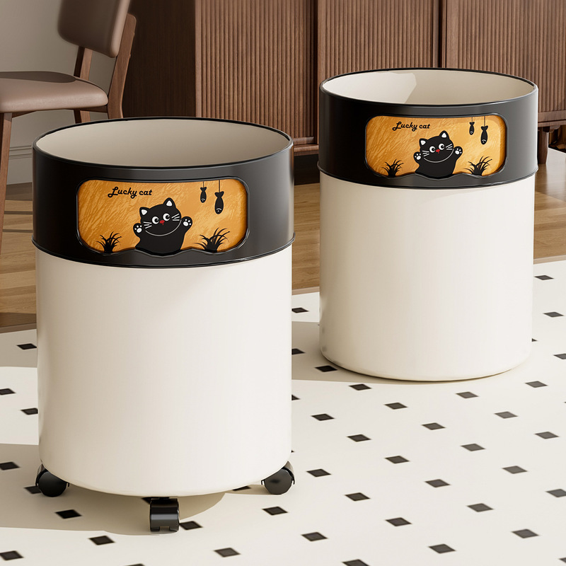 Living room trash can, large capacity, with wheels, suitable for home, office, kitchen, and dining room, movable, high aesthetic value