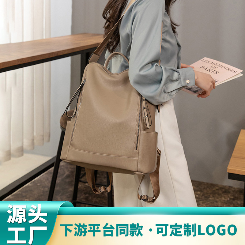 Mochila de moda coreana versátil 2024 comercio exterior nueva mochila retro de gran capacidad, mochila multipropósito para viajes ociosos
