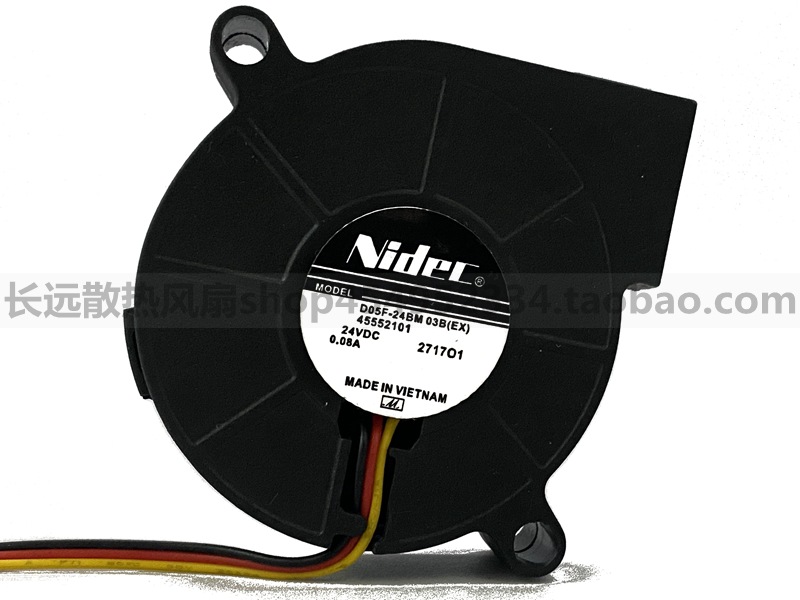 全新原装NIDEC D05F-24BM 24V 0.08A 5CM/厘米 3线 鼓风涡轮 风扇