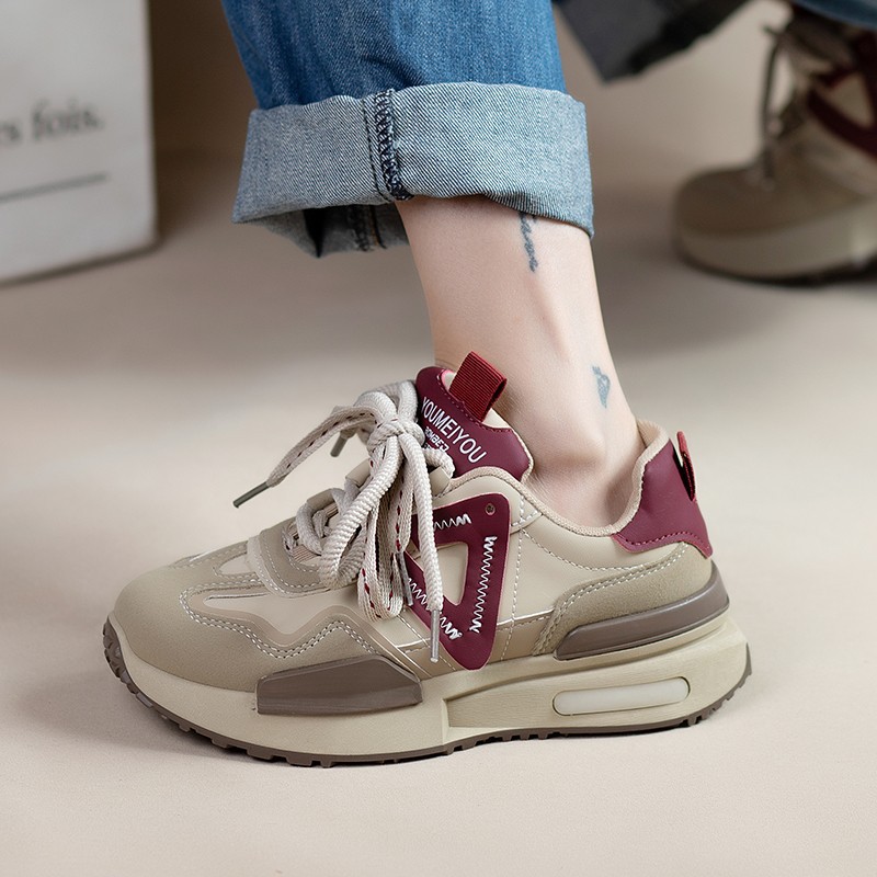 Casual Running Shoes For Women White Versatile Increase Height_voghion.com