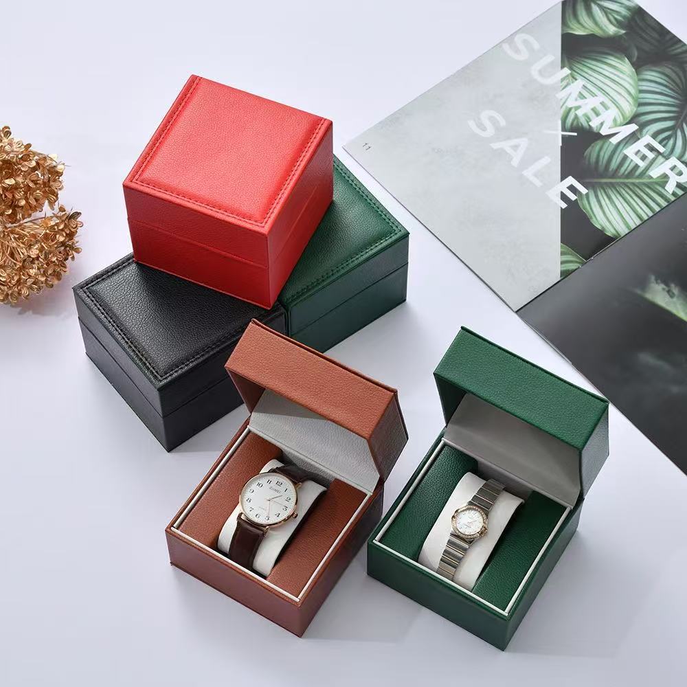 Factory Direct Supply High-Grade Pu Leather Box Square Flip Design Watch/Jewelry/Jewelry Storage Gift Box