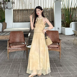 LS 度假风甜美慵懒无袖修身连衣裙广州十三行2026春新款裙子23163