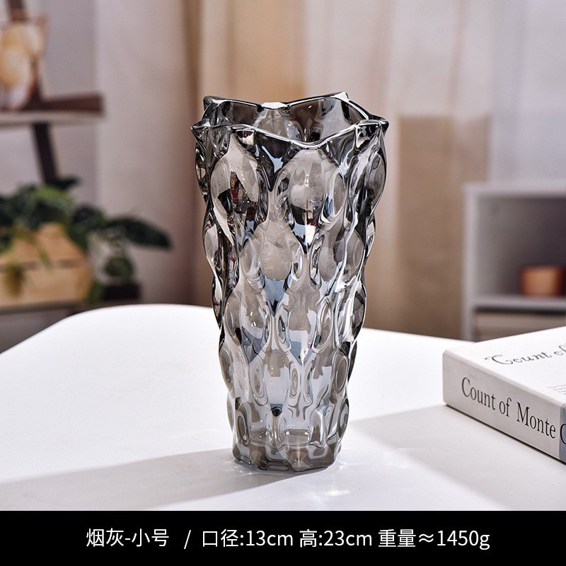 Nuevo jarrón de cristal transparente de agua de cristal cultivado Lilies Rose Decoración de escritorio de la sala de estar Decoración de alta calidad