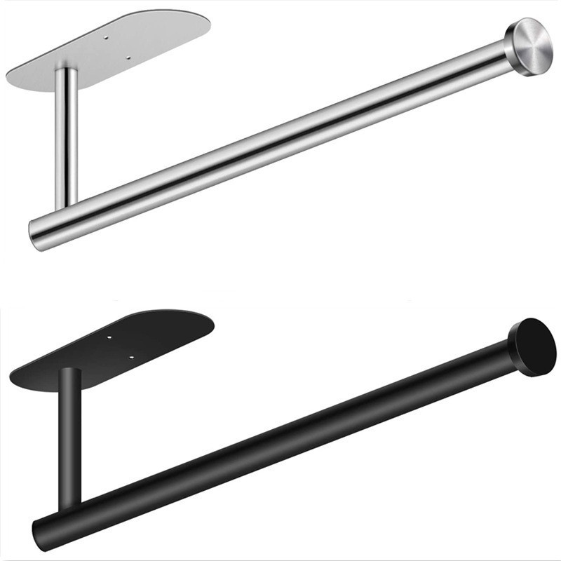 Transfronterizo de acero inoxidable toallas de cocina sin perforación estante de toallas de papel de gabinete estante de papel de rollo estante de toallas de pared de baño