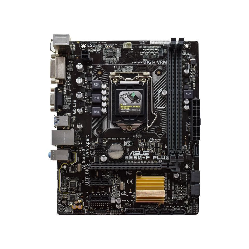 Материнская плата (ASUS) B85M-F PLUS — Micro ATX, DDR3, для процессоров Core i7/i5/i3 4-го/5-го поколения