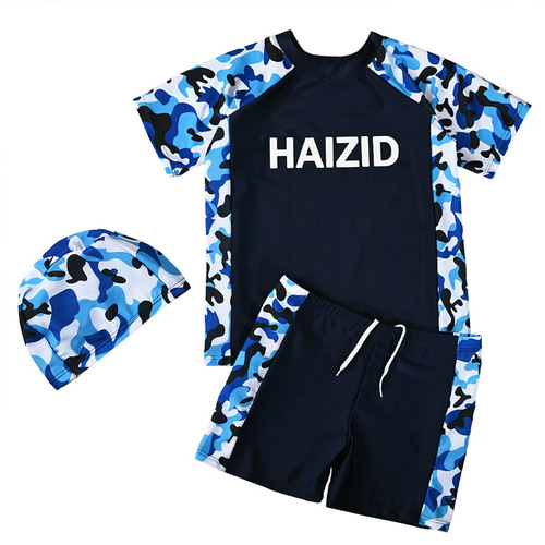 Children's swimsuits, medium and large children's split swimming trunks suits, boys' large size swimsuits, teenagers' sun protection swimwear