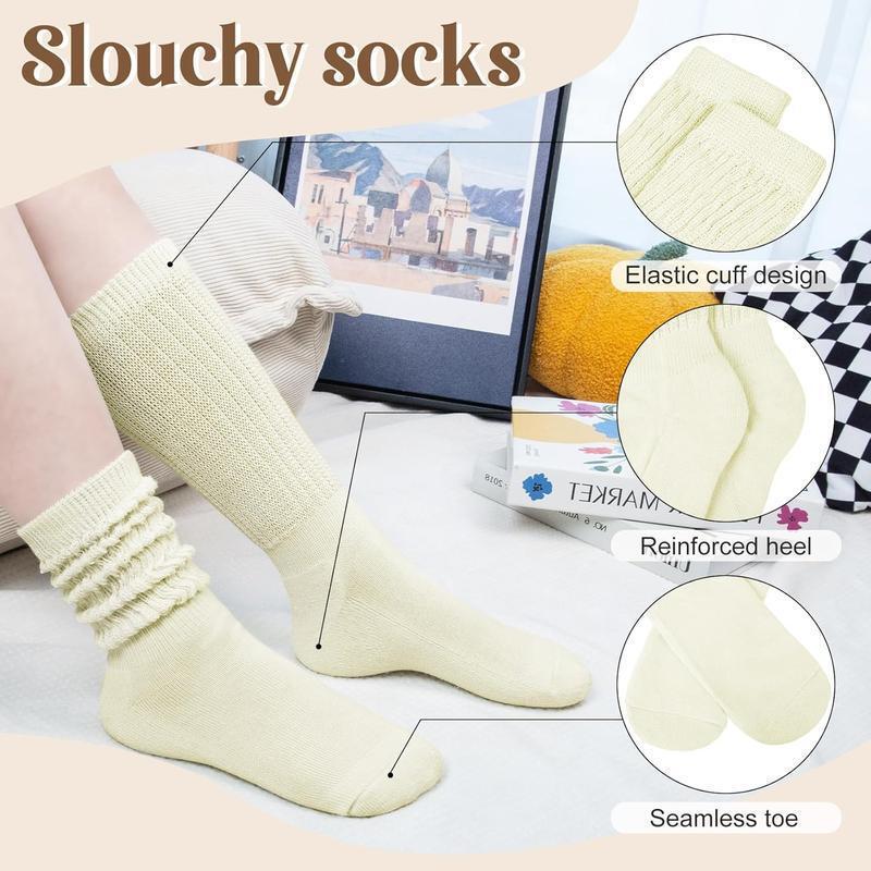 2026 Autumn and Winter New Cross-Border Foreign Trade Women's Loose Socks with Pleated Loose Long Tube Needles