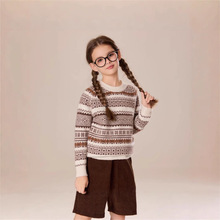 2025新款儿童保暖毛衣秋冬七针全身费尔岛时尚百搭通勤儿童羊绒衫
