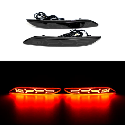 Suitable for 2020-2022 Chevrolet Cavalier ONIX rear bumper light LED sequential light brake light running light (Tail light) - smoked-shell-red-pair