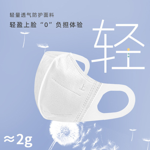 Source manufacturer Internet celebrity 3D three-dimensional ear-revealing face small three-layer melt-blown cloth one-time wholesale