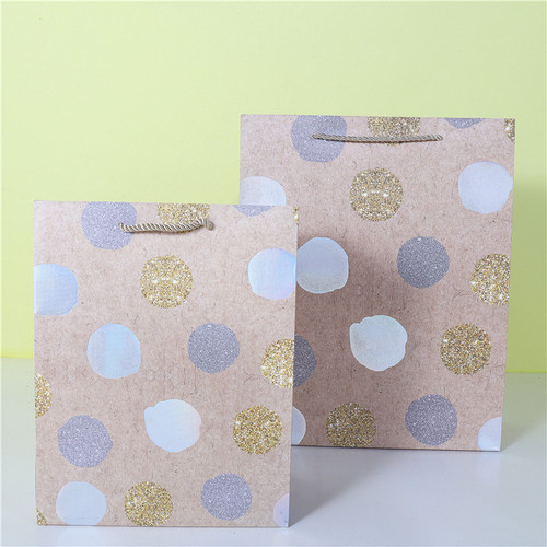Five-pointed star white card gray paper shopping bag wavy white cowhide gift bag dusted with powder diagonal stripes gift bag