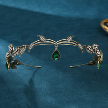 亚马逊新娘额饰眉心坠水钻结婚头饰合金水钻发箍皇冠新娘复古饰品