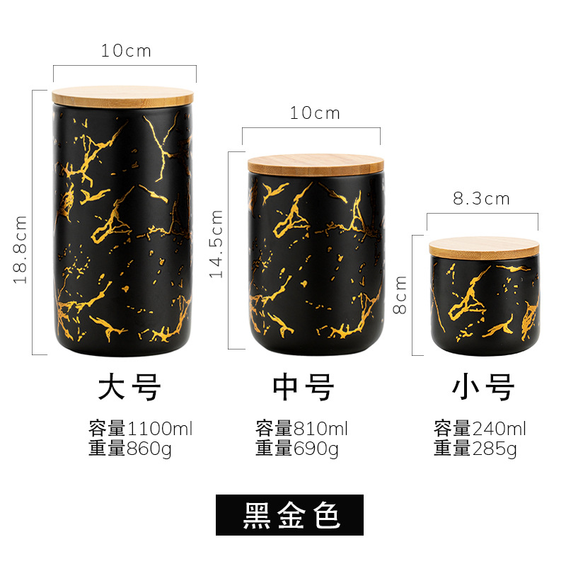 Nordic cerámica sellada tarro cocina granos de almacenamiento de alimentos tarro de almacenamiento tarro caramelo tarro café té tarro sellado caja
