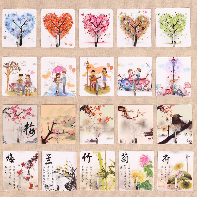 Seamless Hooks, No Punching, Strong Load-Bearing, Dormitory Kitchen, Bedroom, Bathroom Wall Adhesive Hooks, Door Hanging Clothes Hooks