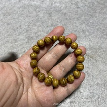 金丝楠木手串手盘文玩檀香木四川老料帝王龙胆水波纹佛珠1.0手串