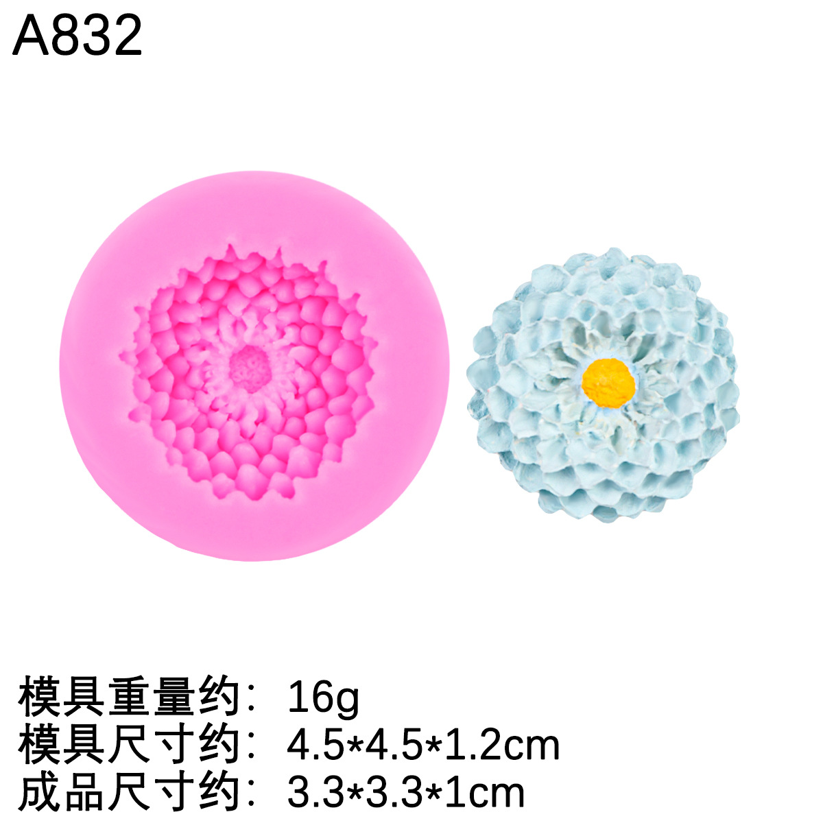 Molde de flor de durazno de margarita de girasol
