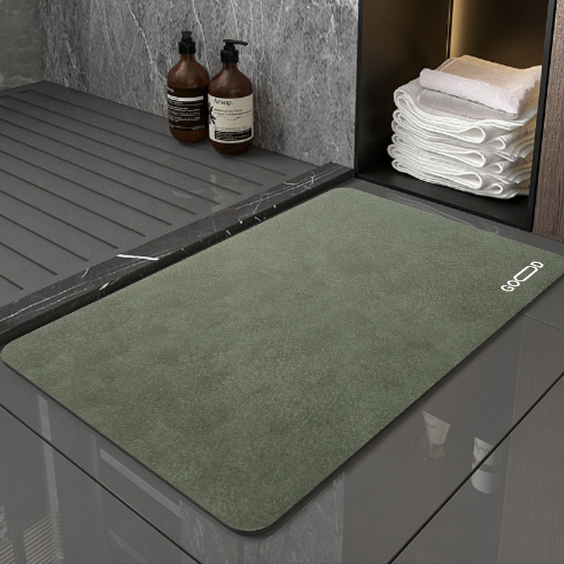 Casual Style Bathroom Floor Mat Diatom Mud Kitchen Strong Water Absorption Quick Drying Bathroom Door Non-Slip Mat Toilet Foot Mat