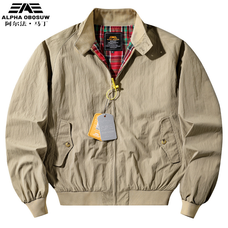 Alpha Martin Fashion Brand Spring and Autumn Jacket Men's American Vintage Tooling Windproof Classic Harrington G9 Jacket Men