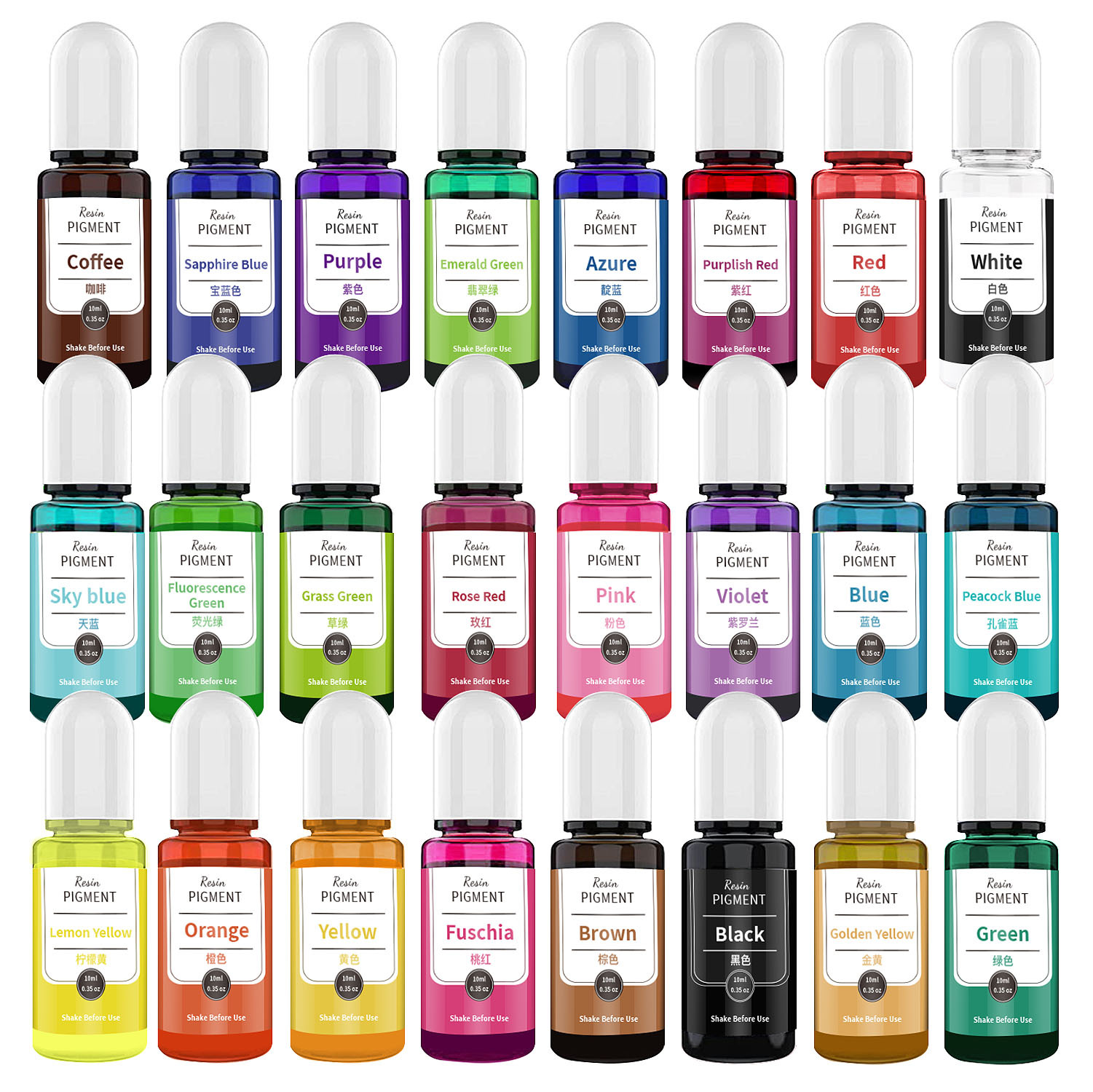 Factory direct sales 24-color cross-border Amazon universal toner epoxy resin AB glue DIY material dyeing color essence