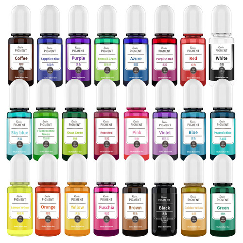 Factory direct sales 24-color cross-border Amazon universal toner epoxy resin AB glue DIY material dyeing color essence
