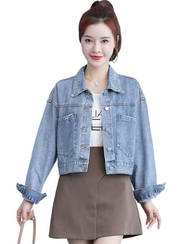 早秋牛仔外套女2025年秋款百搭上衣短款高腰披肩夹克宽松韩版时髦|undefined