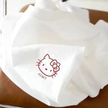 冰丝国潮中国白色宽松短袖t女衣服学生上衣韩版宽松潮流ins情侣装