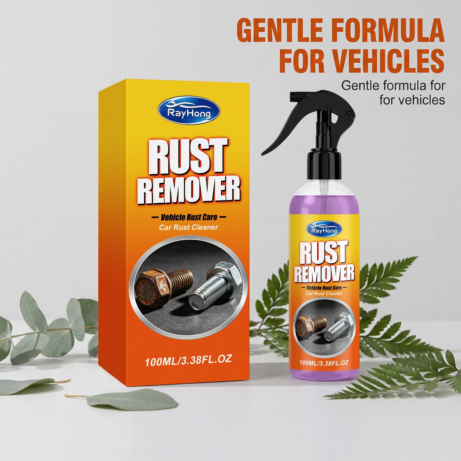 Rayhong Car Rust Remover, Metal Parts Rust Removal and Cleaning Agent, Car Hardware Cleaning Spray