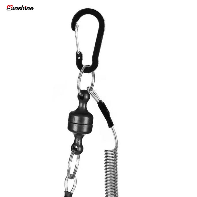 Nueva cuerda perdida magnética fuerte herramientas de pesca de alambre de acero cuerda telescópica anti-liberación suministros de pesca al aire libre cordón elástico anti-perdido