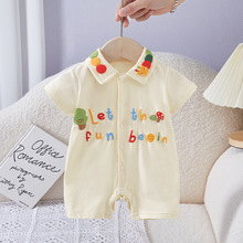 夏季童装新款婴儿衣服宝宝连体衣薄款卡通翻领儿童哈衣新生儿爬服