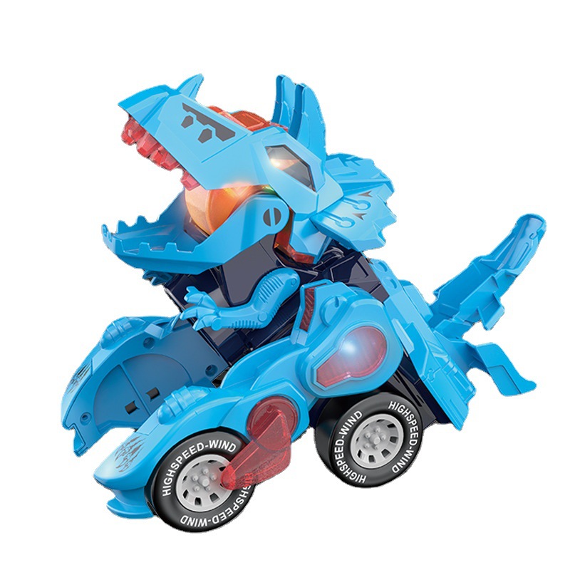 Niños y niñas eléctrica universal luminoso deformación automática Triceratops simulación dinosaurio juguete transformador transfronterizo image 7