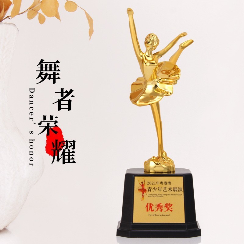 Concurso de danza de plástico pequeño trofeo de baile latino honor trofeo de danza infantil premios creativos al por mayor