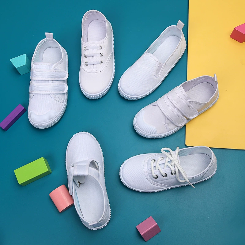 Белая обувь для детского сада, парусиновая обувь с мягкой подошвой, одиночная обувь для маленьких девочек, весенне-осенняя дышащая детская спортивная домашняя обувь для мальчиков, летняя