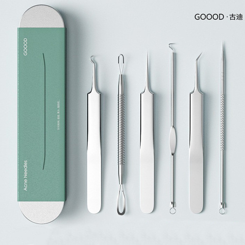 Gudi ultra-fine acne needle cell clip to remove blackheads and scrape tweezers artifact set closed mouth pimple squeezing and acne removal tool
