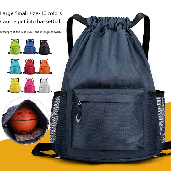 New Outdoor Mountaineering Backpack for Women Oxford Cloth Simple Pure Color Drawstring Flap Pocket Pants Advertising Printable Logo Backpack