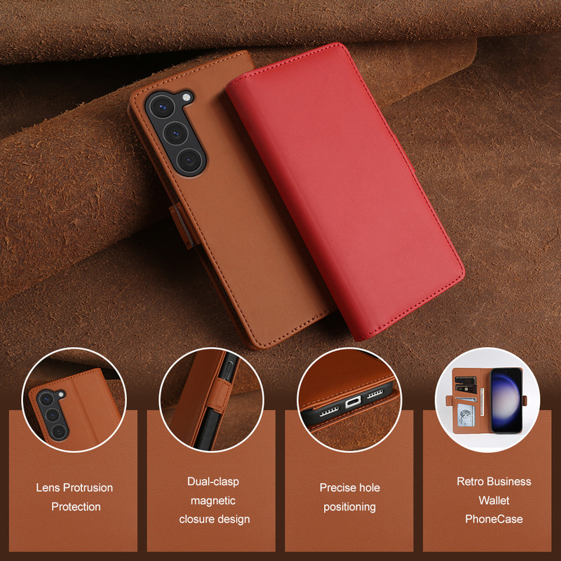 Suitable for Samsung Galaxy S23 Plus Flip-Top Leather Phone Case Book Cover Protective Cover