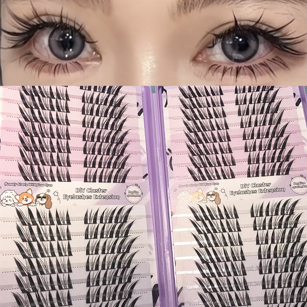 Serie de pestañas postizas transfronterizas Libro de pestañas de comercio exterior Pestañas postizas en inglés completas Pestañas postizas de gran capacidad, pelo segmentado de un solo racimo