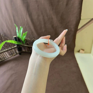 Hotan jade suet white jade bracelet eye lamp microstructure, versatile not to choose, the only choice 57/12