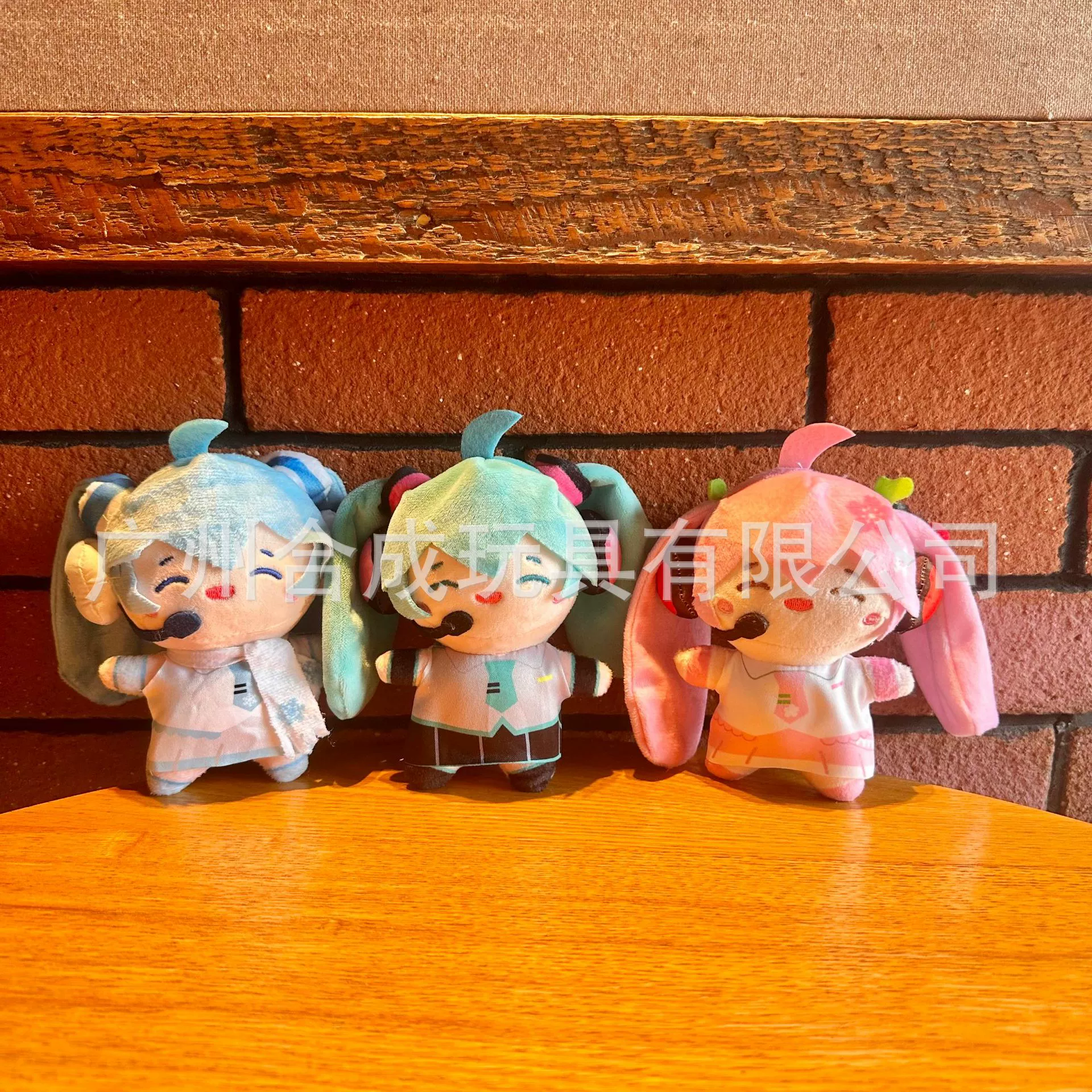 Cartoon headphones, plush keychain, Japanese doll, bag decoration, pendant