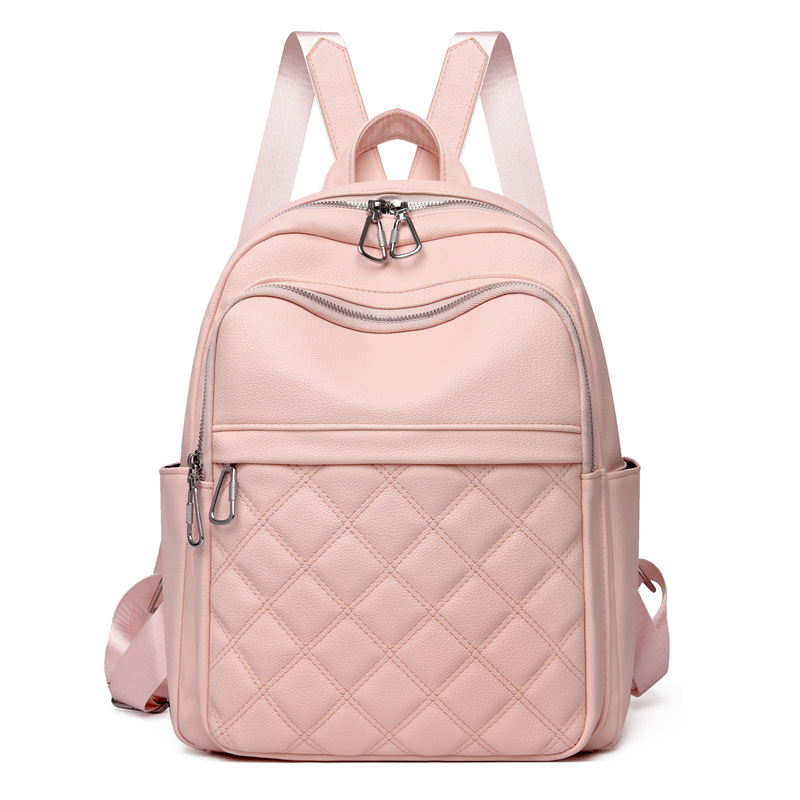 Bolsos para mujer 2024 nueva moda para mujer mochila de cuero suave simple color sólido mochila de viaje de gran capacidad al por mayor