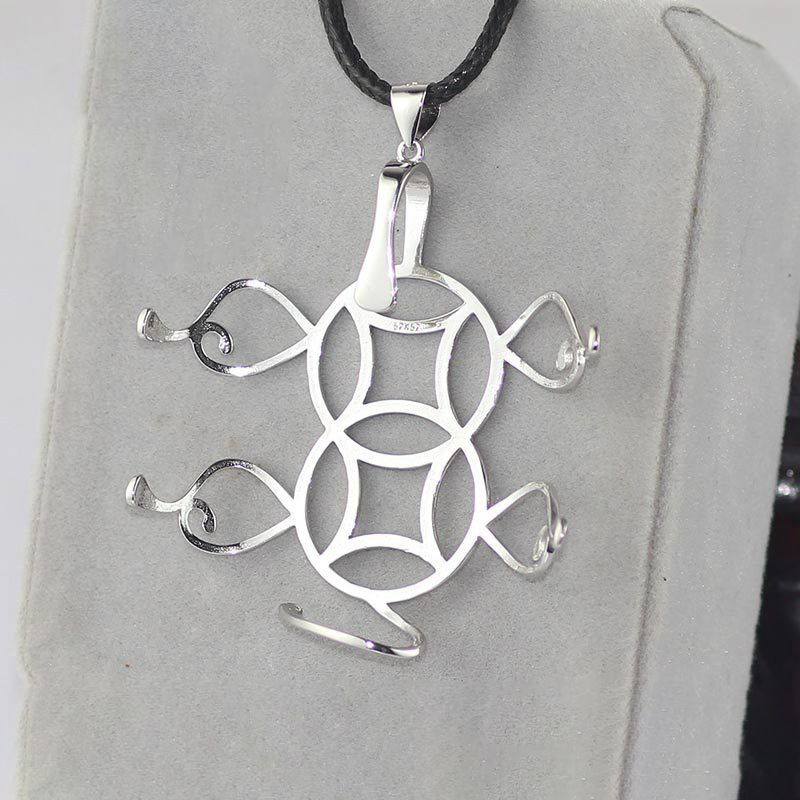 吊坠托空托万能S925纯银随形水滴男女无事牌未镶嵌大号项链坠子拖