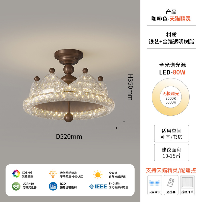 lámpara de dormitorio de oro de corona medieval lámpara de techo francesa retro lámpara de dormitorio principal lámpara de estudio vintage lámpara de princesa lámpara de habitación