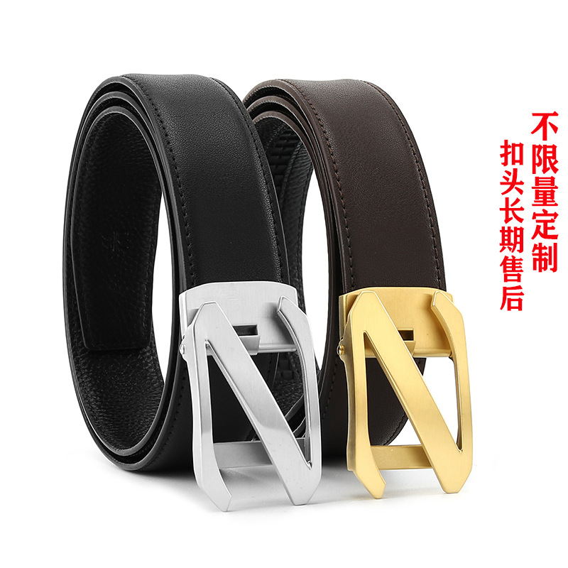 Men's branded belt stainless steel