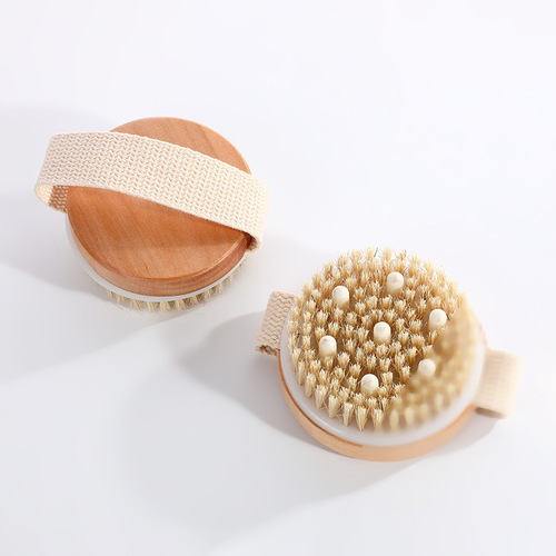 Hand-held back rub round head brush soft hair soft bead massage exfoliation cleaning brush bath rub bath bathroom supplies bath brush