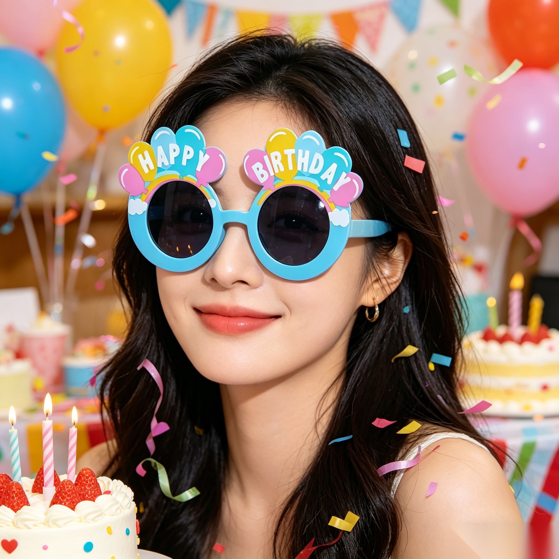 Cumpleaños temático fiesta gafas extrañas feliz cumpleaños pastel vela gafas de diseño de cumpleaños accesorios de fotos