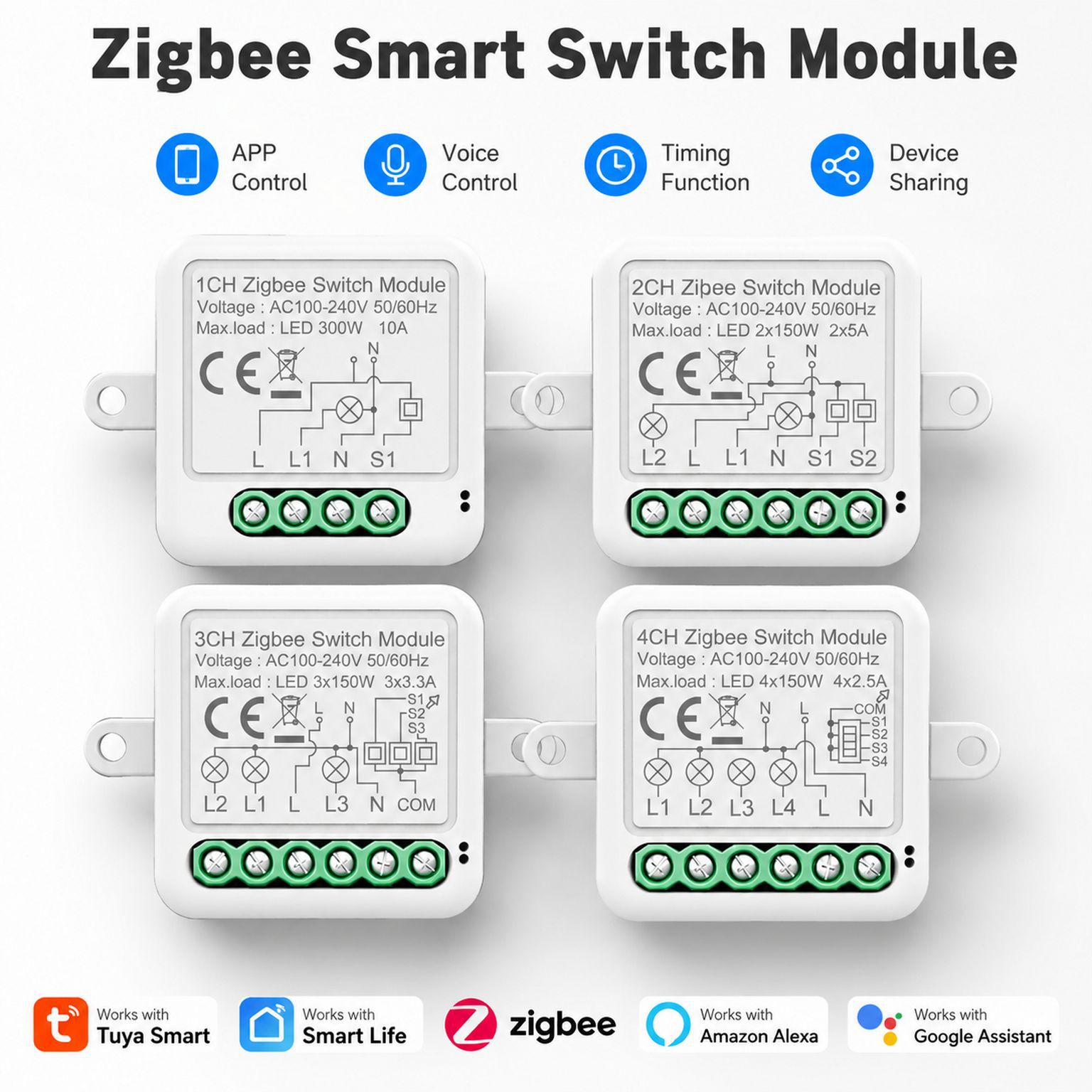 涂鸦智能开关zigbee通断器模块遥控开关隐形零火开关调光定时开关