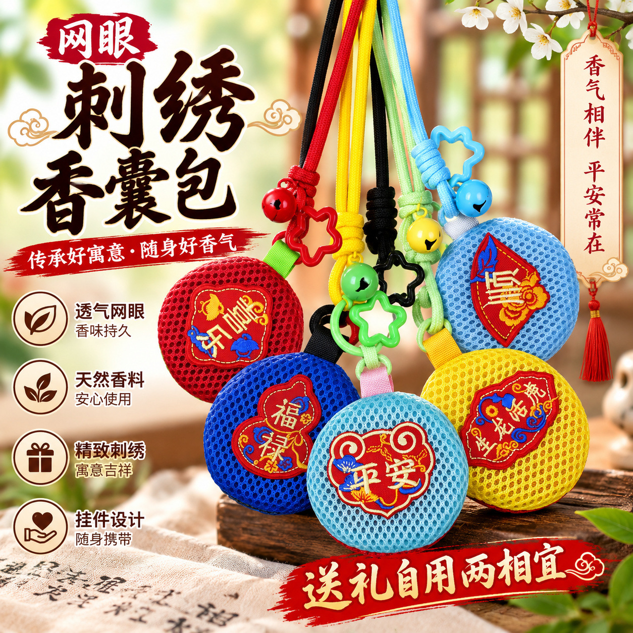 Mosquito-Repellent Sachets for Tourist Areas, Insect-Repellent Incense Bags, Custom-Made Incense Hanging Bags, Custom Cultural and Creative Mid-Autumn Festival Sachets