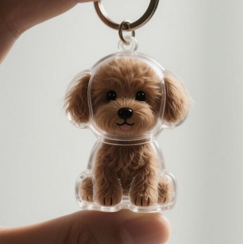 Cute cachorro colgante de almacenamiento de pelo creativo perro transparente bola de pelo para mascotas caja de almacenamiento colección para novias