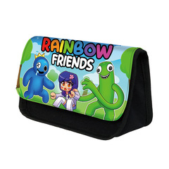 Rainbow Friends 彩虹朋友筆袋滌綸韓版雙層鉛筆包立三角形文具袋